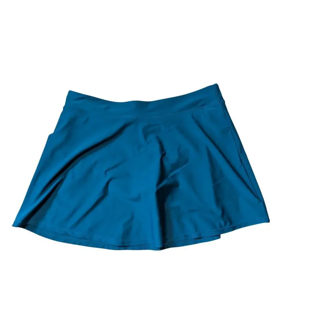 HILOR women's swim bikini bottoms/athletic workout skort, size 14, Teal
